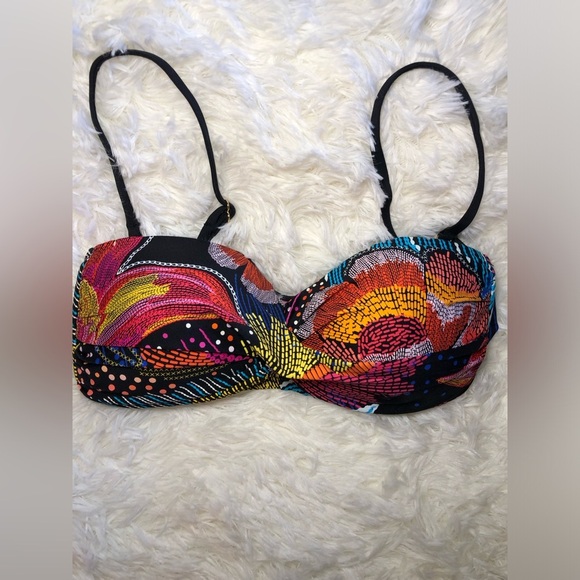 La Blanca Colorful Patterned Bandeau Bikini Top size 6 - Picture 5 of 16